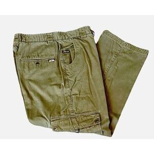 Vintage Y2K Baggy Lugz Twill Jeanz Baggy Cargo Green JNCO Size 36 100% Cotton